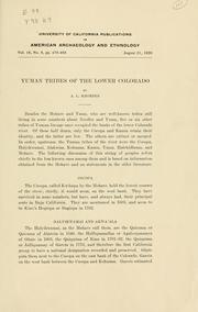 Cover of: Yuman tribes of the lower Colorado by A. L. Kroeber