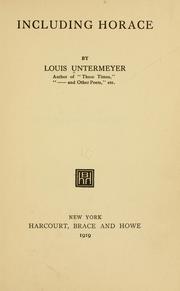 Cover of: Including Horace