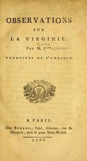 Cover of: Observations sur la Virginie by Thomas Jefferson