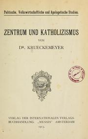 Zentrum und Katholizismus by Heinrich Marie Krueckemeyer