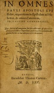 Cover of: In omnes Pauli apostoli epistolas, atque etiam in Epistolam ad      Hebraeos, & omnes canonicas