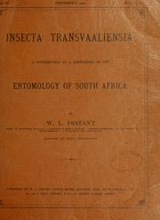 Cover of: Insecta transvaaliensia: a contribution to the entomology of South Africa