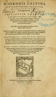 Cover of: Institutio christianae religionis by Jean Calvin, Jean Calvin