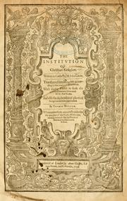 Cover of: The institution of christian religion by Jean Calvin