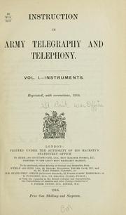 Cover of: Instruction in army telegraphy and telephony.