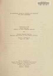 Cover of: An integrated system of planning and budgeting for state government by John S. Fitzpatrick