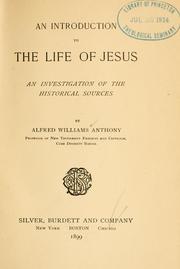 Cover of: introduction to the life of Jesus: an investigation of the historical sources