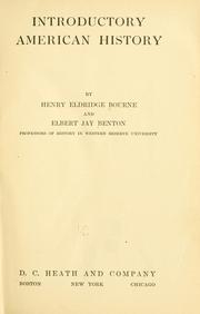 Cover of: Introductory American history by Henry Eldridge Bourne