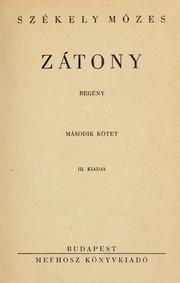 Zátony, regény by Mózes Székely