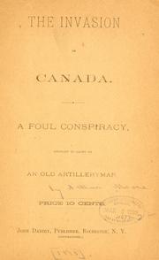 Cover of: invasion of Canada. | Arthur Moore