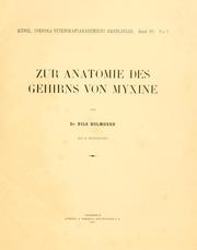 Cover of: Zur anatomie des gehirns von Myxine by Nils Fritiof Holmgren