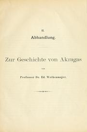 Zur Geschichte von Akragas by Eduard Weihenmajer