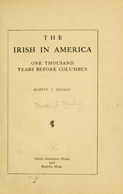 Cover of: The Irish in America one thousand years before Columbus