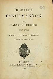 Cover of: Irodalmi tanulmányok
