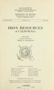 Cover of: Iron resources of California