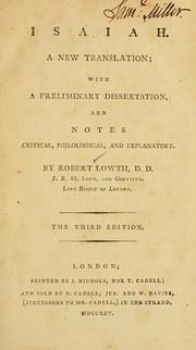 Cover of: Isaiah, a new translation by Robert Lowth
