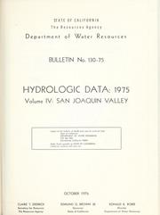 Cover of: Hydrologic data, 1975. by California. Dept. of Water Resources.
