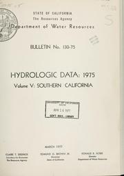 Cover of: Hydrologic data, 1975. by California. Dept. of Water Resources.