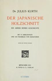 Cover of: japanische Holzschnitt.: Ein Abriss seiner Geschichte.