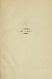 Cover of: Karl Kraus: ein Charakter und die Zeit.