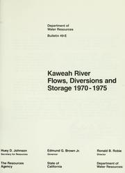 Cover of: Kaweah river by California. Dept. of Water Resources.