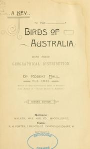 Cover of: key to the birds of Australia: with their geographical distribution