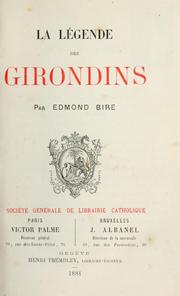 Cover of: légende des Girondins.
