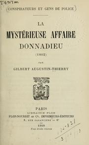 Cover of: La mystérieuse affaire Donnadieu: (1802)