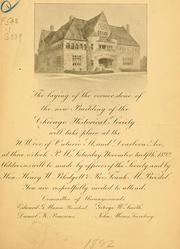 Cover of: The laying of the corner stone of the new building ... by Chicago Historical Society.