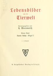 Cover of: Lebensbilder aus der Tierwelt by hrsg. von H. Meerwarth.