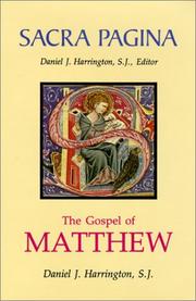 Cover of: The Gospel of Matthew by Daniel J. Harrington