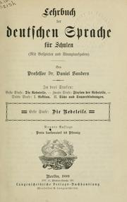 Cover of: Lehrbuch der deutschen Sprache für Schulen.