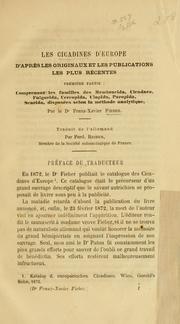 Cover of: Les Cicadines d'Europe by Franz Xaver Fieber