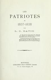 Cover of: Les Patriotes de 1837-1838
