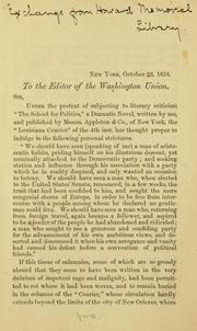 Cover of: [Letter to the Washington Union refuting certain slanderous charges first brought by the Louisiana Courtier.]