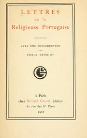 Cover of: Lettres de la religieuse portugaise by Gabriel de Guilleragues