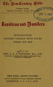 Cover of: Leviticus and Numbers | Archibald Robert Sterling Kennedy