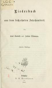 Cover of: Liederbuch aus dem sechzehnten Jahrhundert.