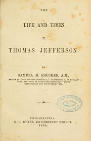 Cover of: life and times of Thomas Jefferson.
