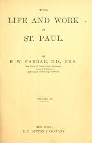 Cover of: The life and work of St. Paul by Frederic William Farrar
