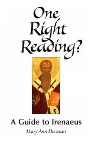 Cover of: One right reading? by Mary Ann Donovan, Mary Ann Donovan