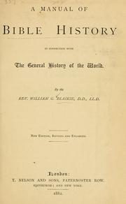 Cover of: manual of Bible history: in connection with the general history of the world.