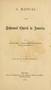 Cover of: A manual of the Reformed church in America.