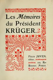 Cover of: mémoires du Président Krüger