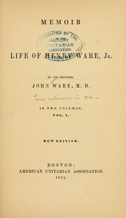 Cover of: Memoir of the life of Henry Ware, jr.
