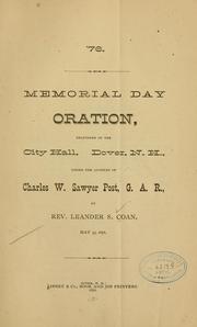 Cover of: Memorial day oration