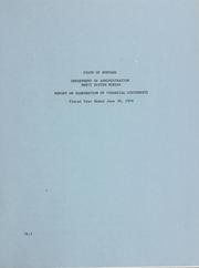 Cover of: Merit System Bureau report on examination of financial statements: Fiscal year ended June 30, 1976