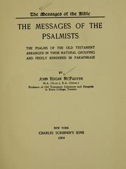 Cover of: The messages of the psalmists by John Edgar McFadyen
