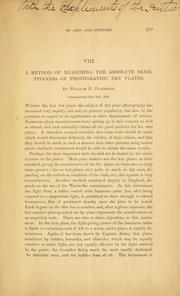 Cover of: Method of measuring the absolute sensitiveness of photographic dry plates. by William H. Pickering