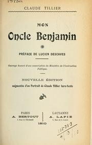Cover of: Mon oncle Benjamin